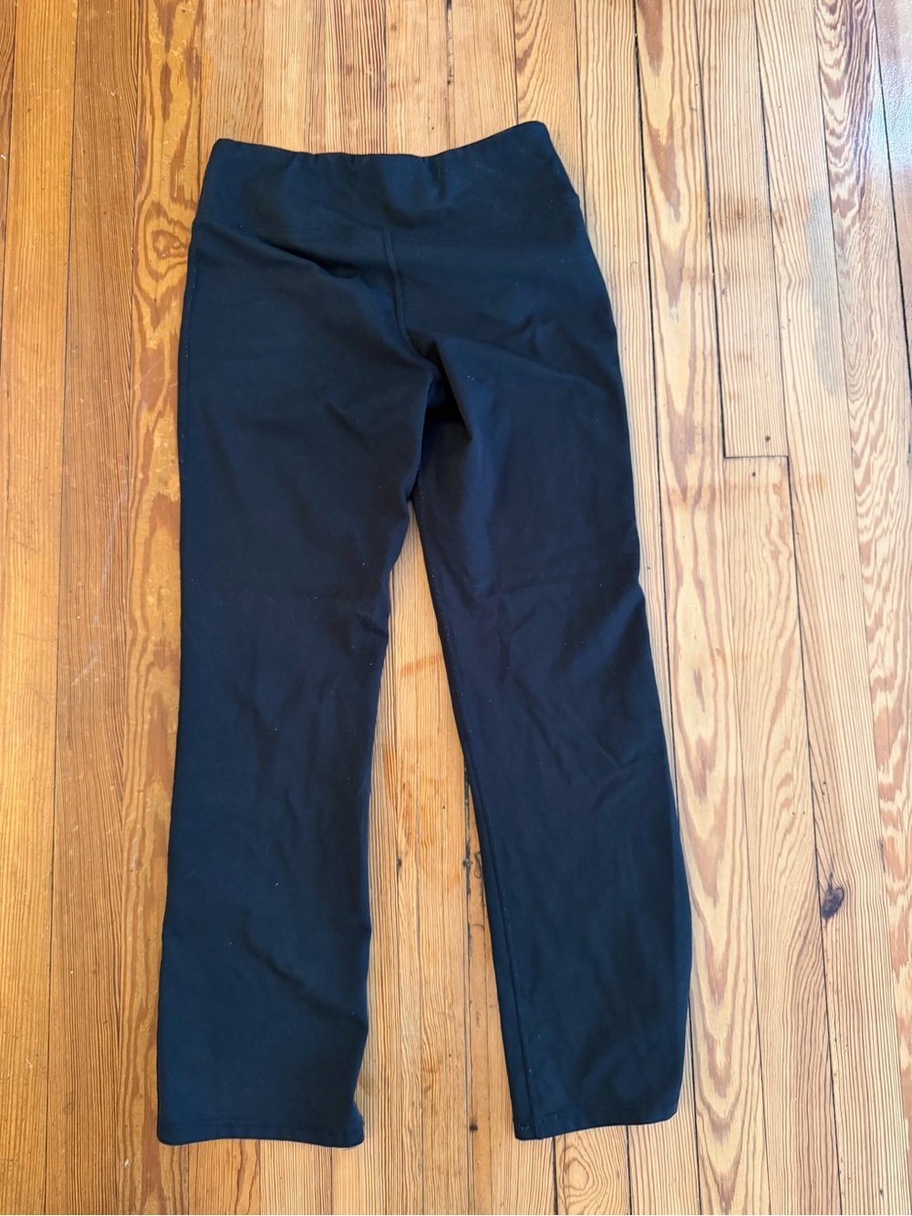 Black Pull-On Yoga Pants Womens Medium Straight Leg Athletic Workout Pants - Picture 2 of 3